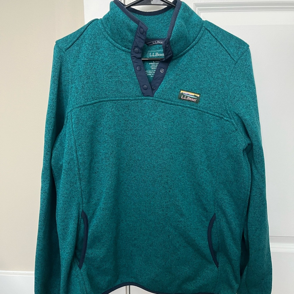 L.L. Bean Blue Zip Up Sweater with Classic Design